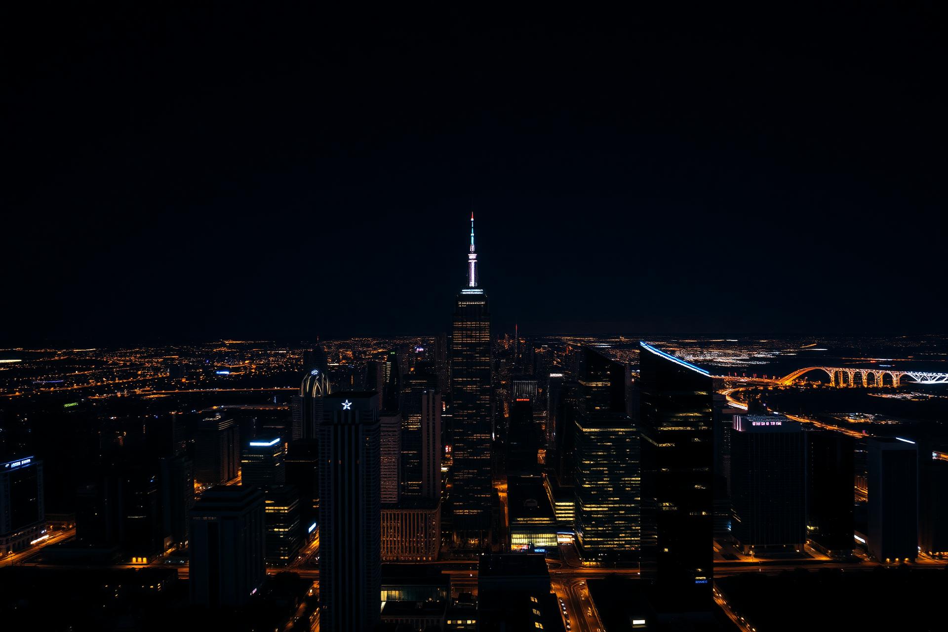 Cinematic skyline at dusk